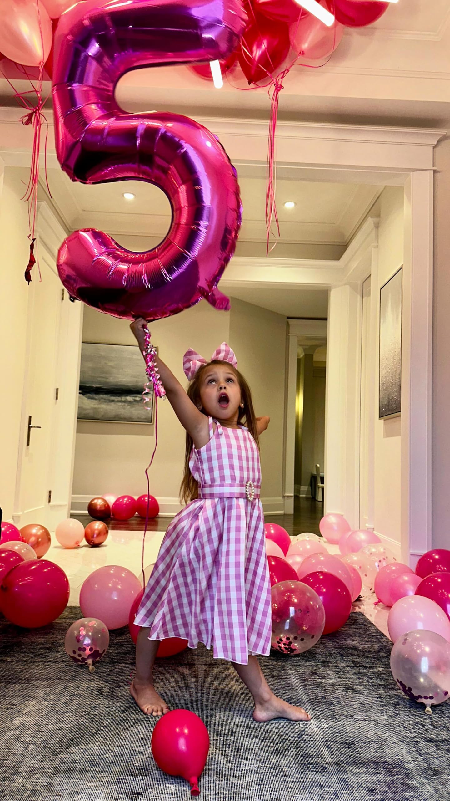 IWERP Hot Pink 40-Inch Number 5 Balloon – 5th Birthday Decorations