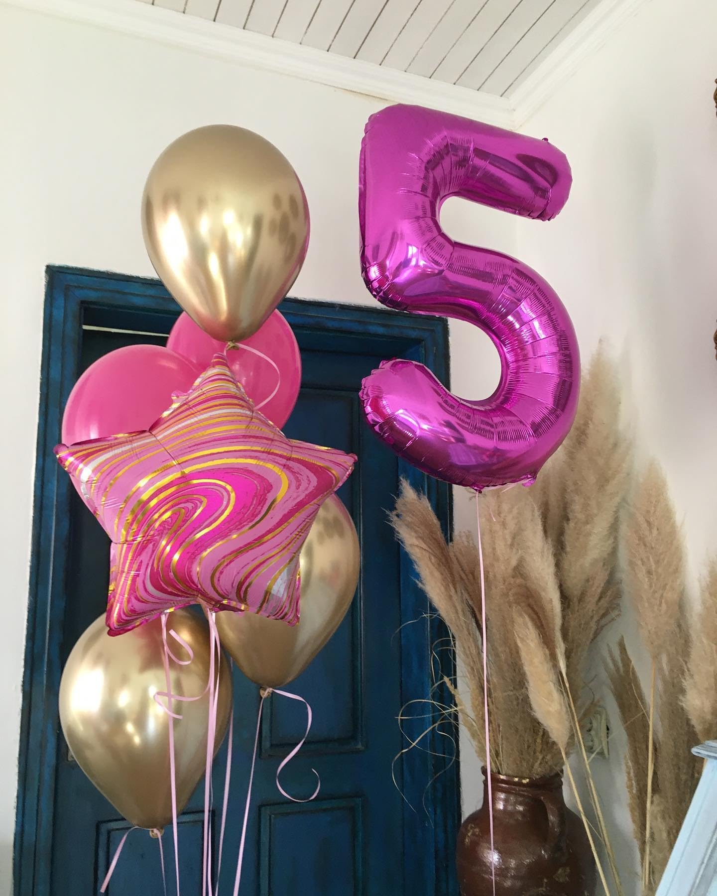 IWERP Hot Pink 40-Inch Number 5 Balloon – 5th Birthday Decorations