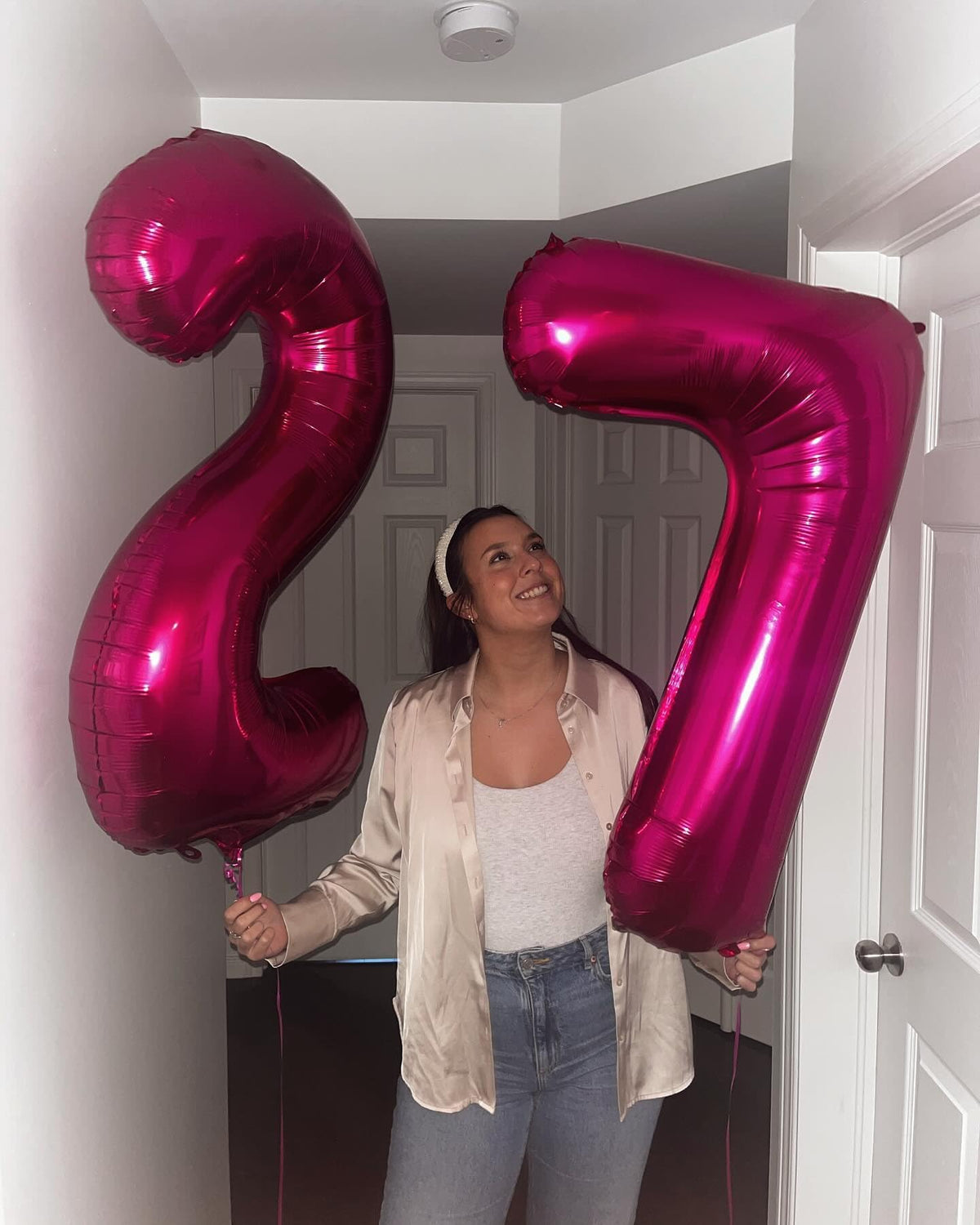 IWERP Hot Pink 7 Balloon — 40 Inch Number Balloon for 7th Birthday Celebrations