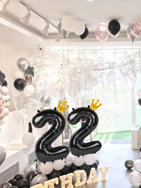 IWERP Black 2 Balloon – 40-Inch Number Balloon for 2nd Birthday