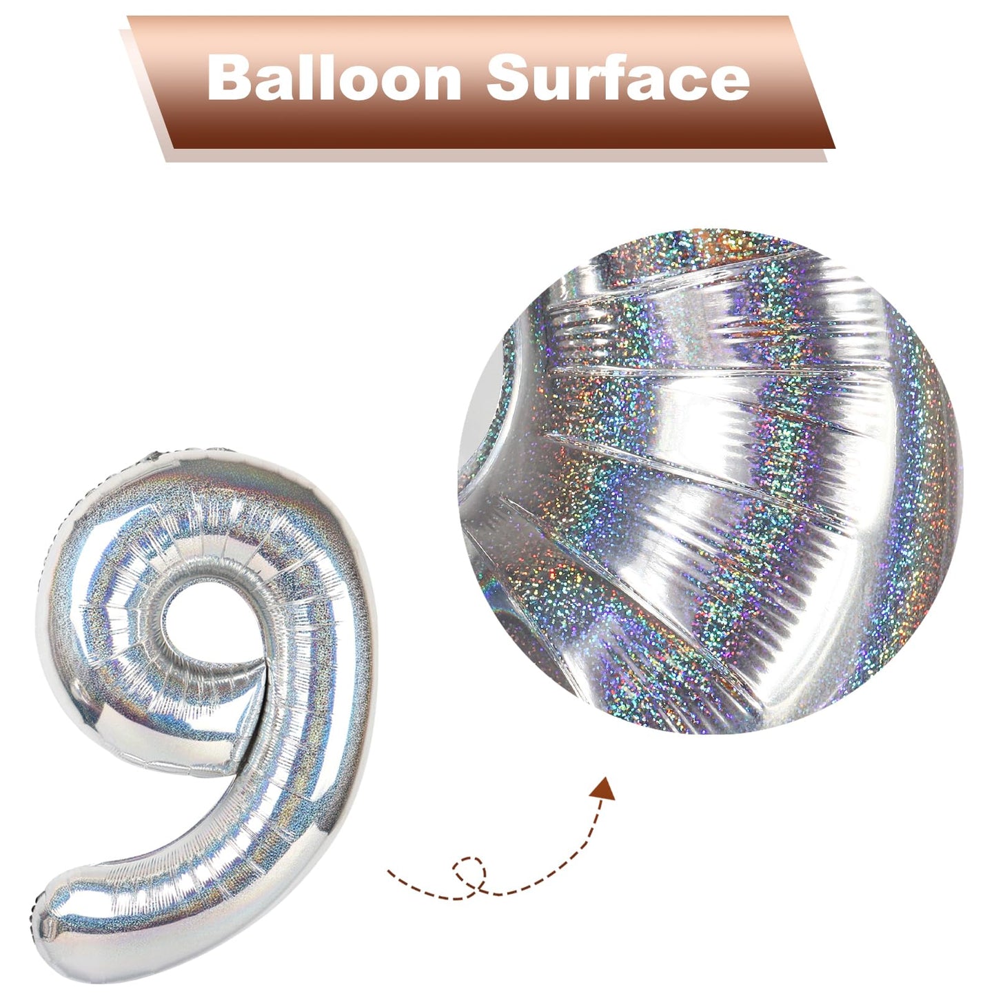IWERP Laser Silver 2 Balloon – 40-Inch Number Balloon for 2nd Birthday Decor