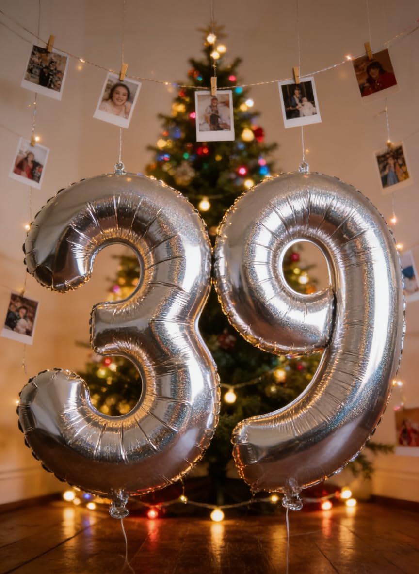 IWERP Laser Silver 2 Balloon – 40-Inch Number Balloon for 2nd Birthday Decor
