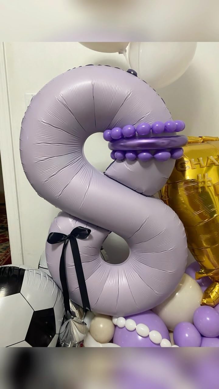 IWERP Lilac Number 0 Balloon 40 Inch Lavender 0 Balloon for 10th-60th Birthday Celebrations