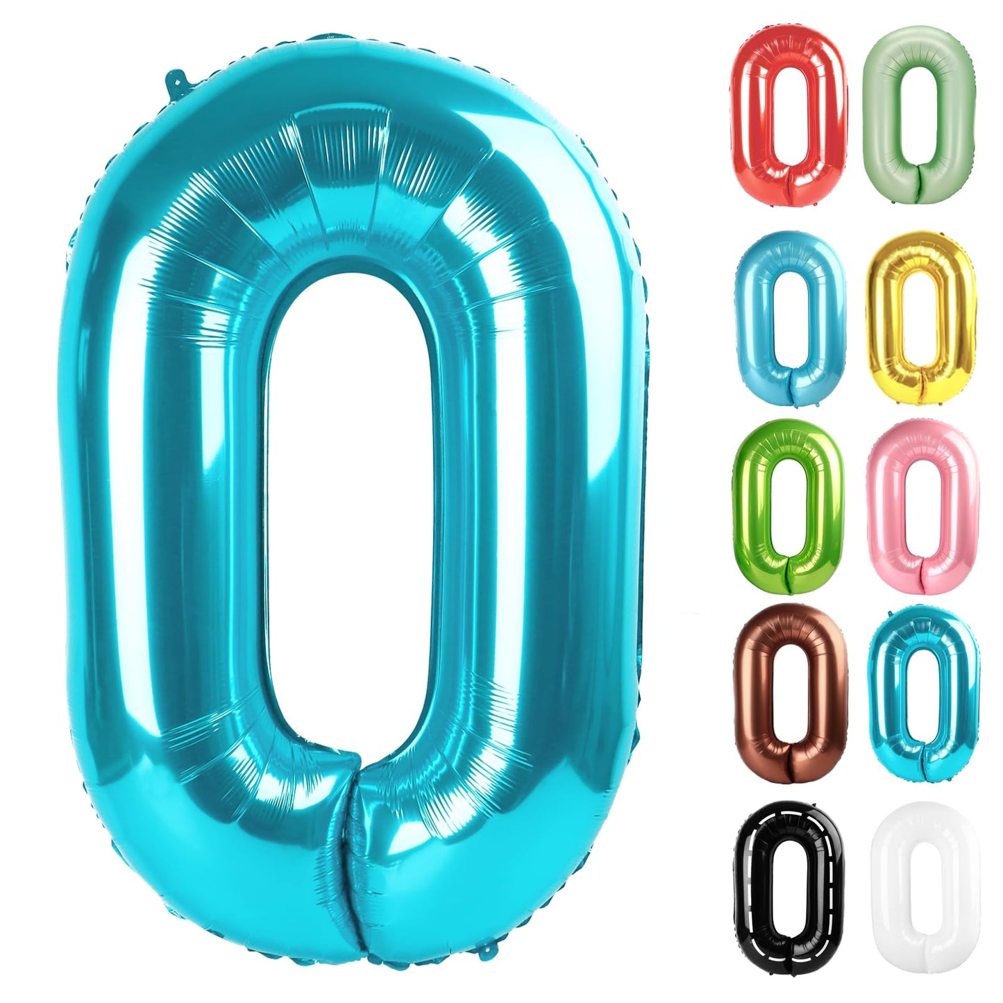 IWERP Light Blue 40-Inch Number 0 Balloon – Birthday Party Decorations for 10th-60th Milestones