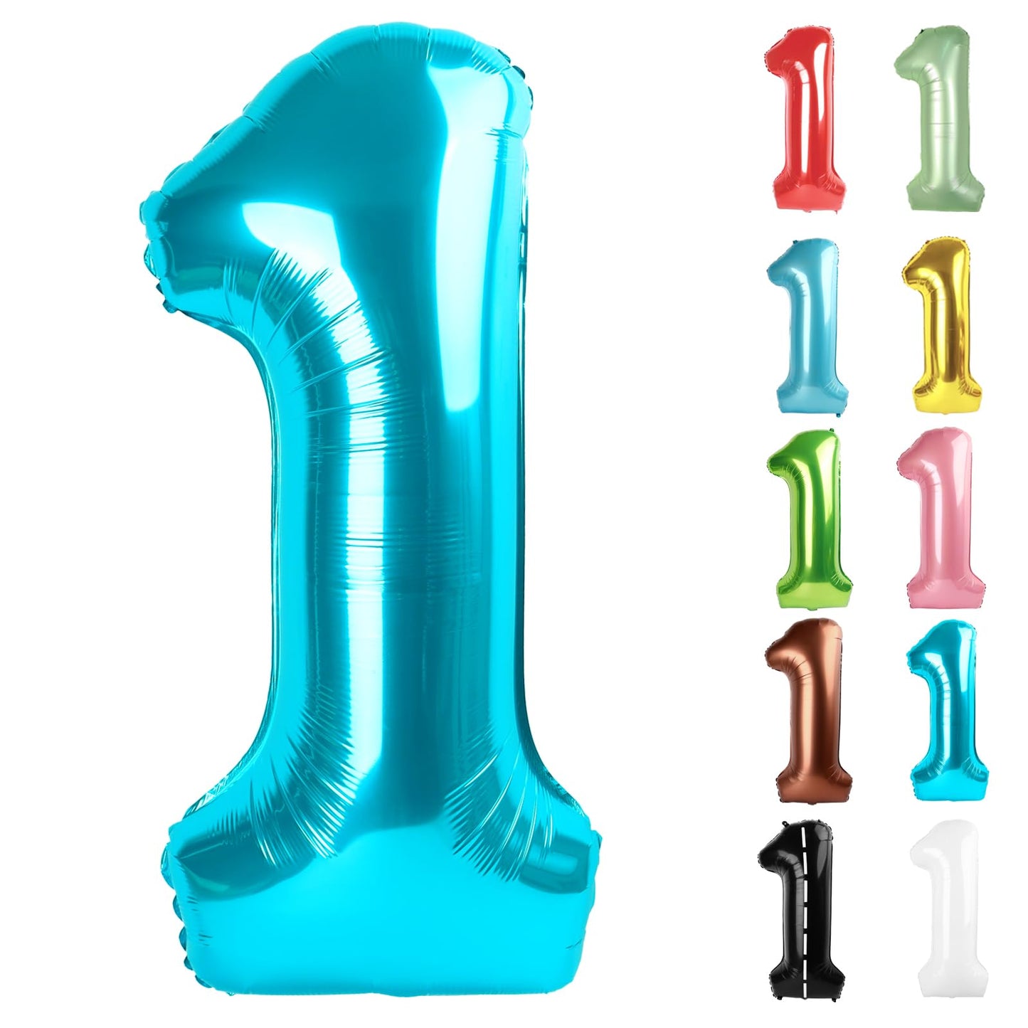 IWERP Light Blue 40-Inch Number 1 Balloon for First Birthday