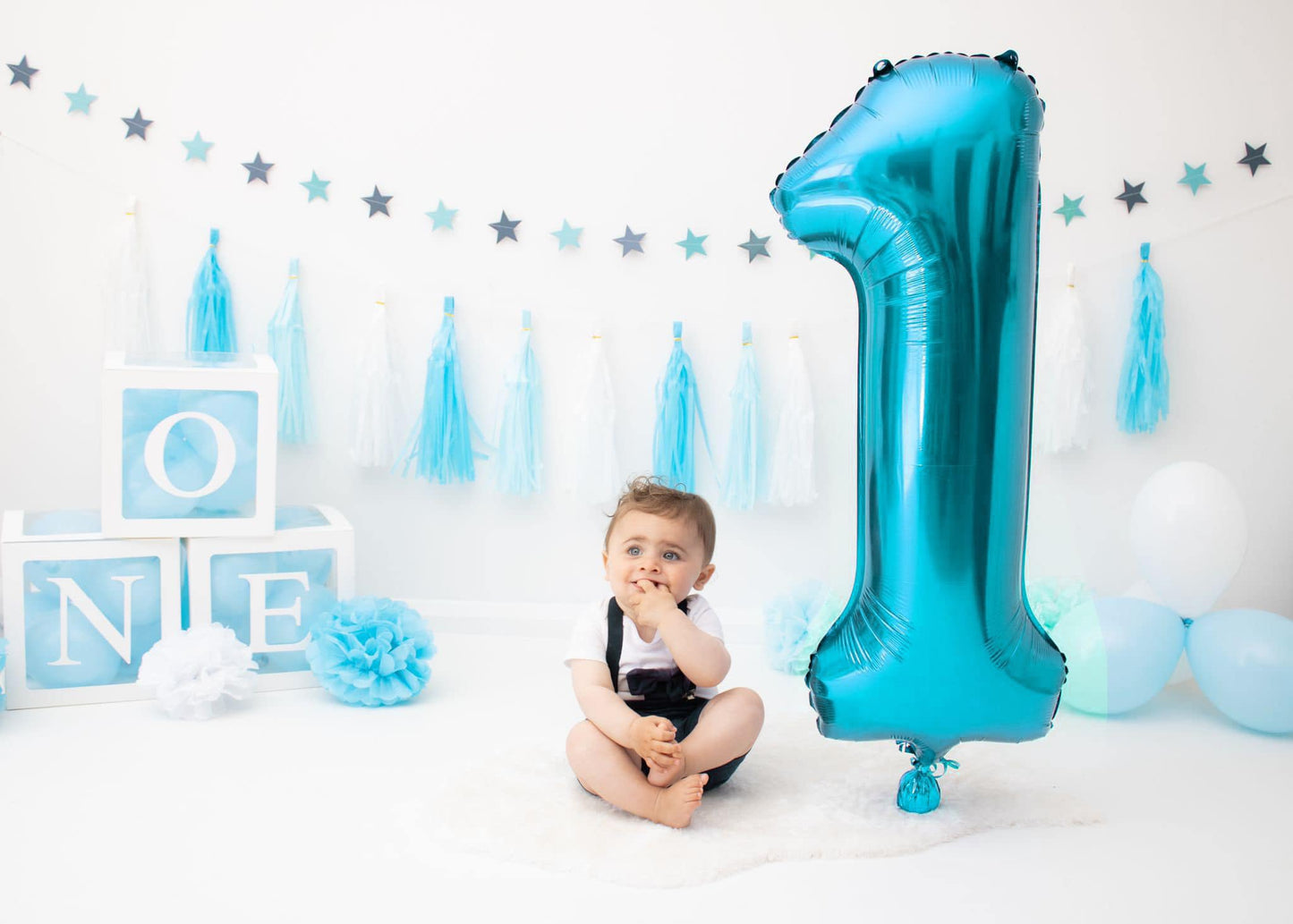 IWERP Light Blue 40-Inch Number 1 Balloon for First Birthday
