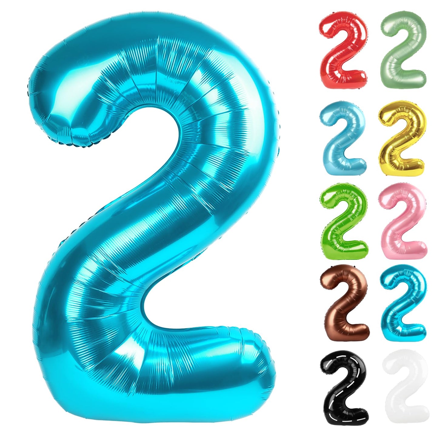 IWERP Light Blue 2 Balloon 40-Inch – Second Birthday Decorations for Boys & Girls