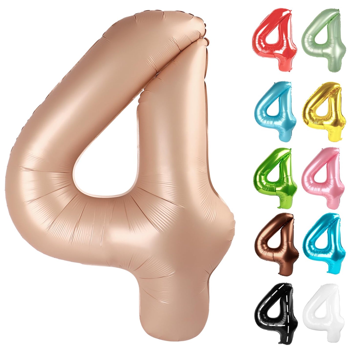IWERP Light Brown Number 4 Balloon 40 Inch | 4th Birthday Decorations & Party Supplies