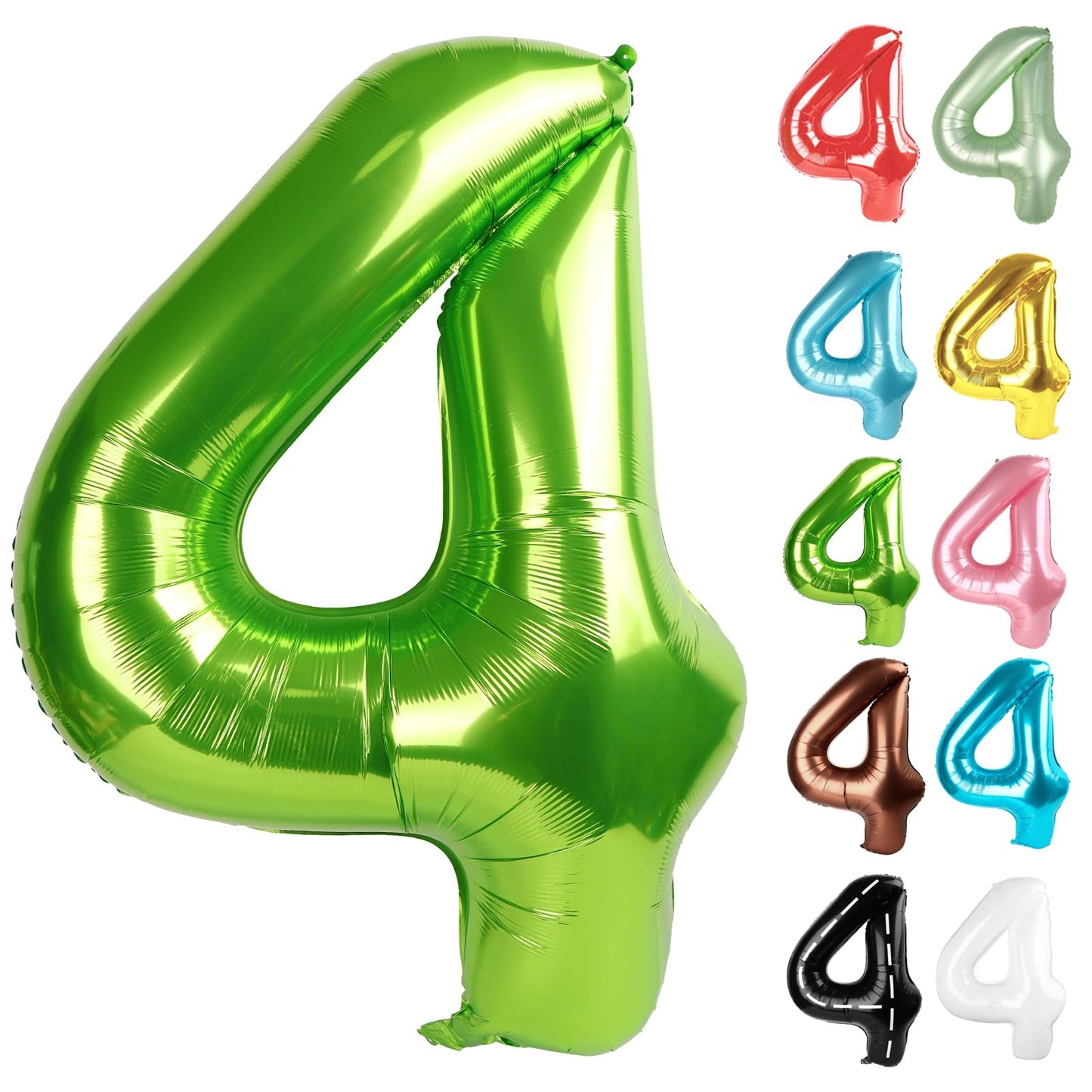 IWERP Light Green 40-Inch Number 4 Balloon – 4th Birthday Decorations