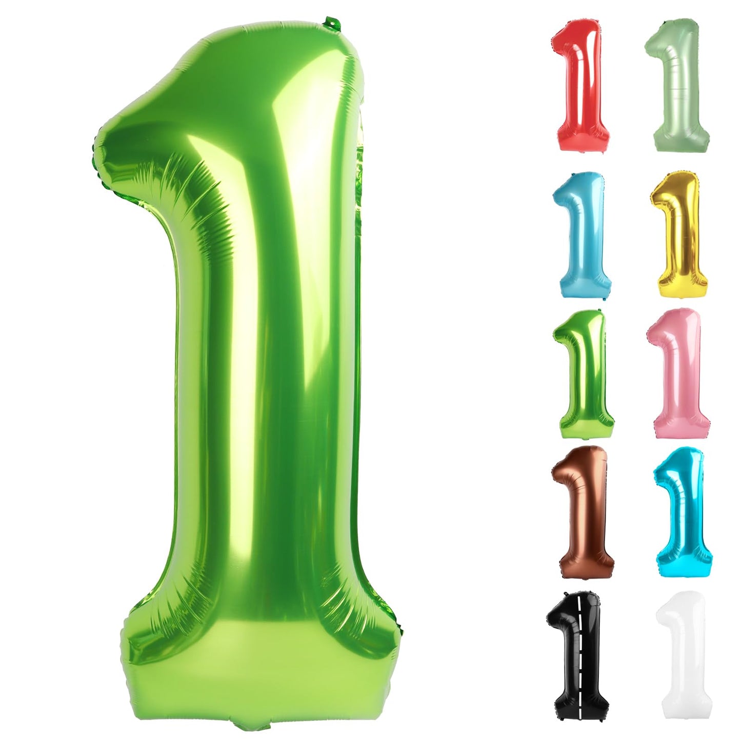 IWERP Light Green 40-Inch Number Balloon for First Birthday – Birthday Decor