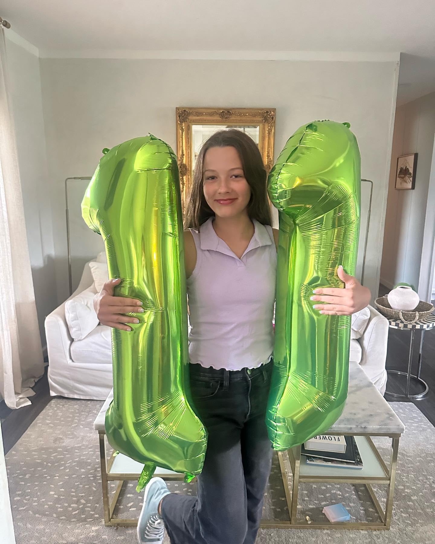 IWERP Light Green 40-Inch Number Balloon for First Birthday – Birthday Decor