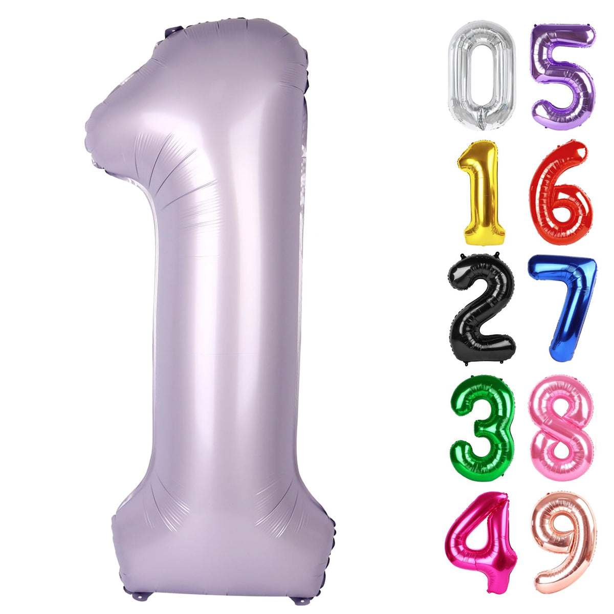 IWERP Lilac Number 1 Balloon 40 Inch – 1st Birthday Party Decor