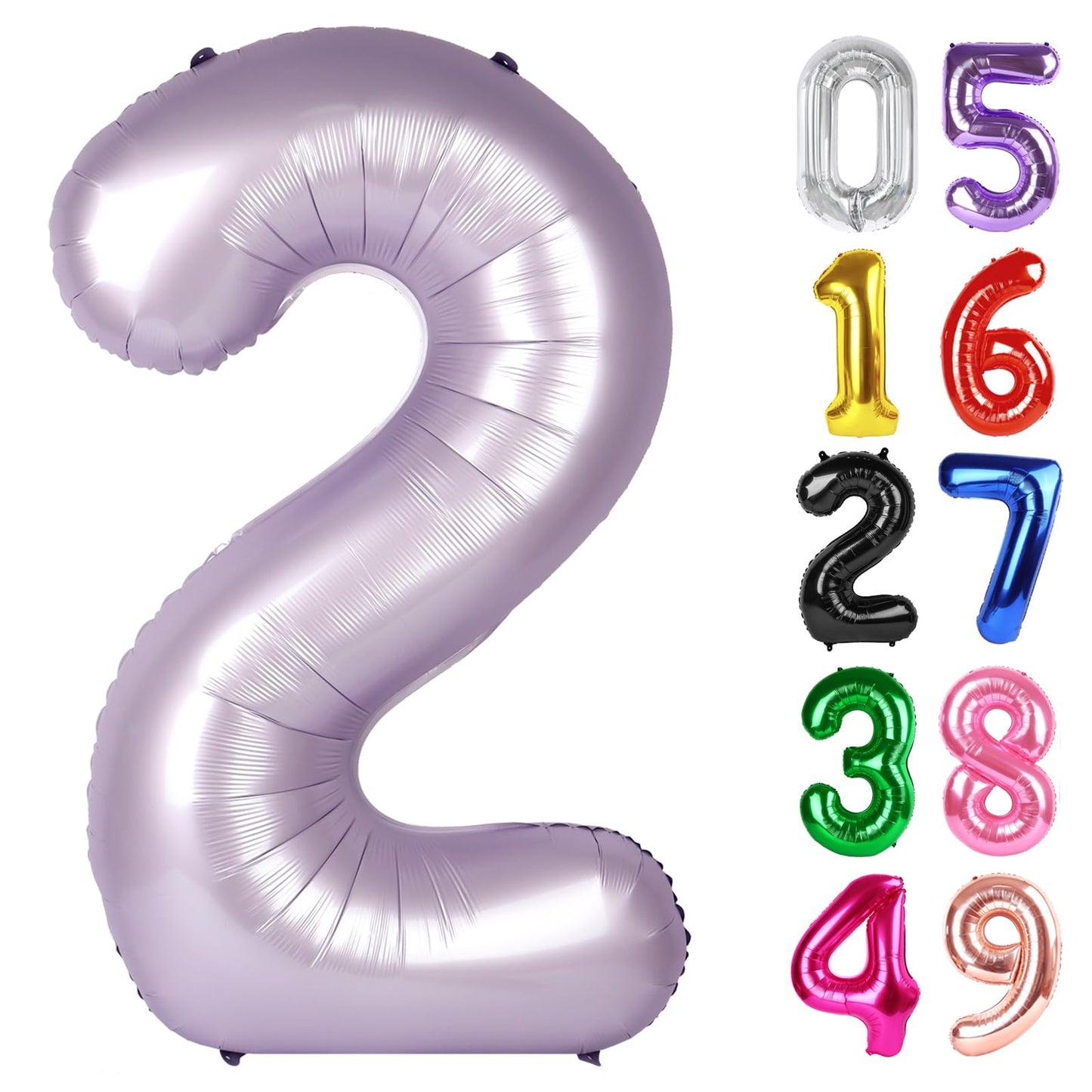 IWERP Lilac Number 2 Balloon 40-Inch – 2nd Birthday Decor for Toddlers & Kids