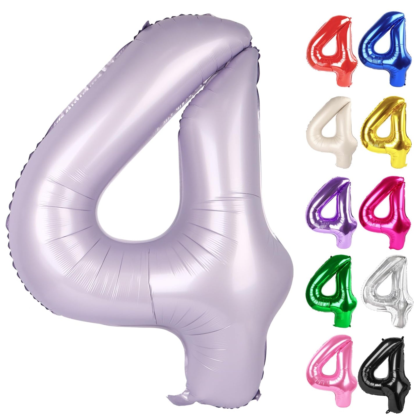 IWERP Lilac Number 4 Balloon 40 Inch – Lavender Fourth Birthday Decorations