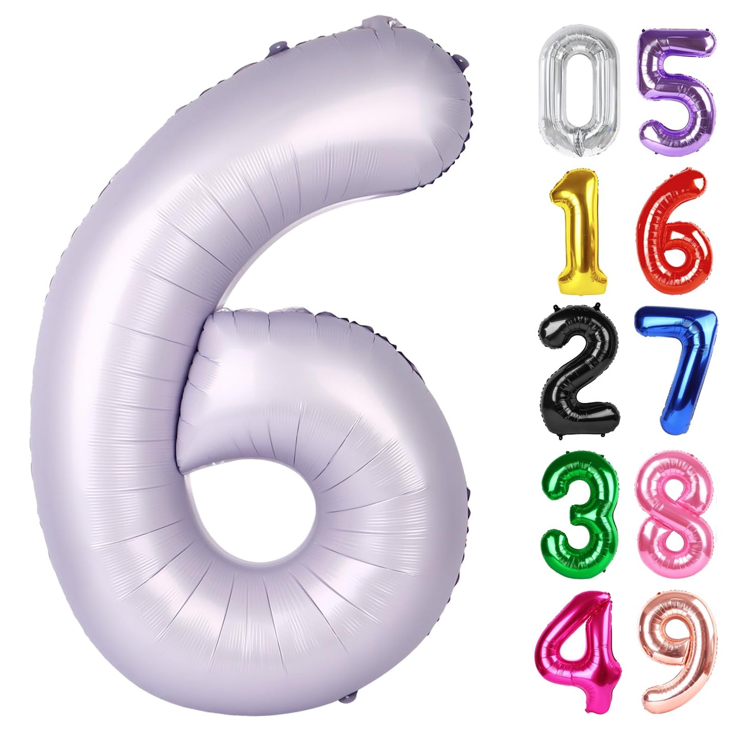 IWERP Lilac Number 6 Balloon 40 Inch — 6th Birthday Party Decor