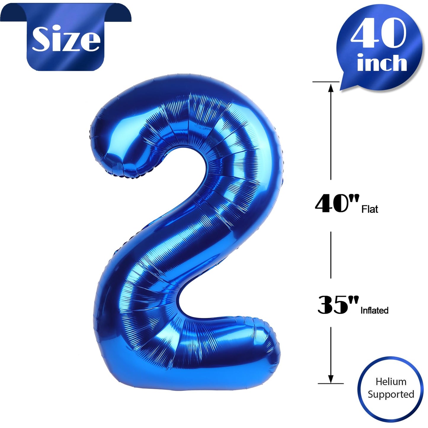 IWERP Metallic Blue Number 3 Balloon – 40 Inch | 3rd Birthday Decor