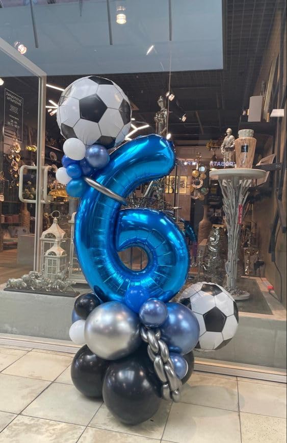 IWERP Metallic Blue 6 Balloon – 40 Inch Number Balloon for 6th Birthday