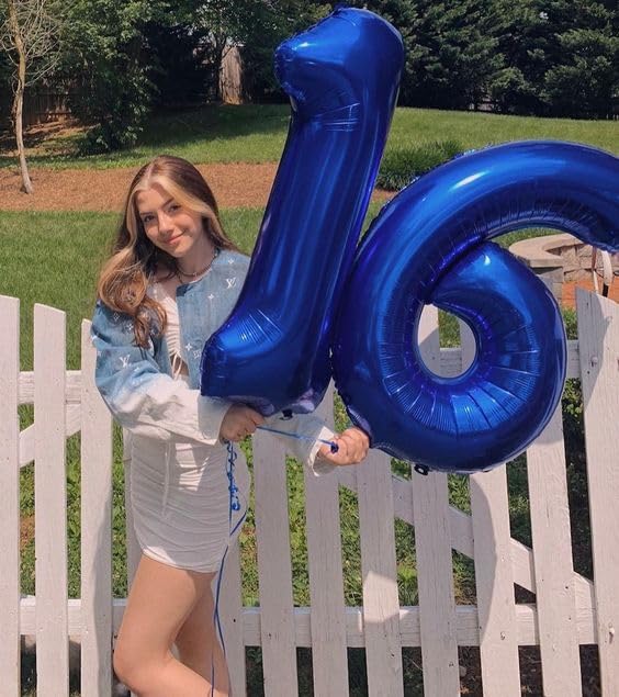 IWERP Metallic Blue 6 Balloon – 40 Inch Number Balloon for 6th Birthday