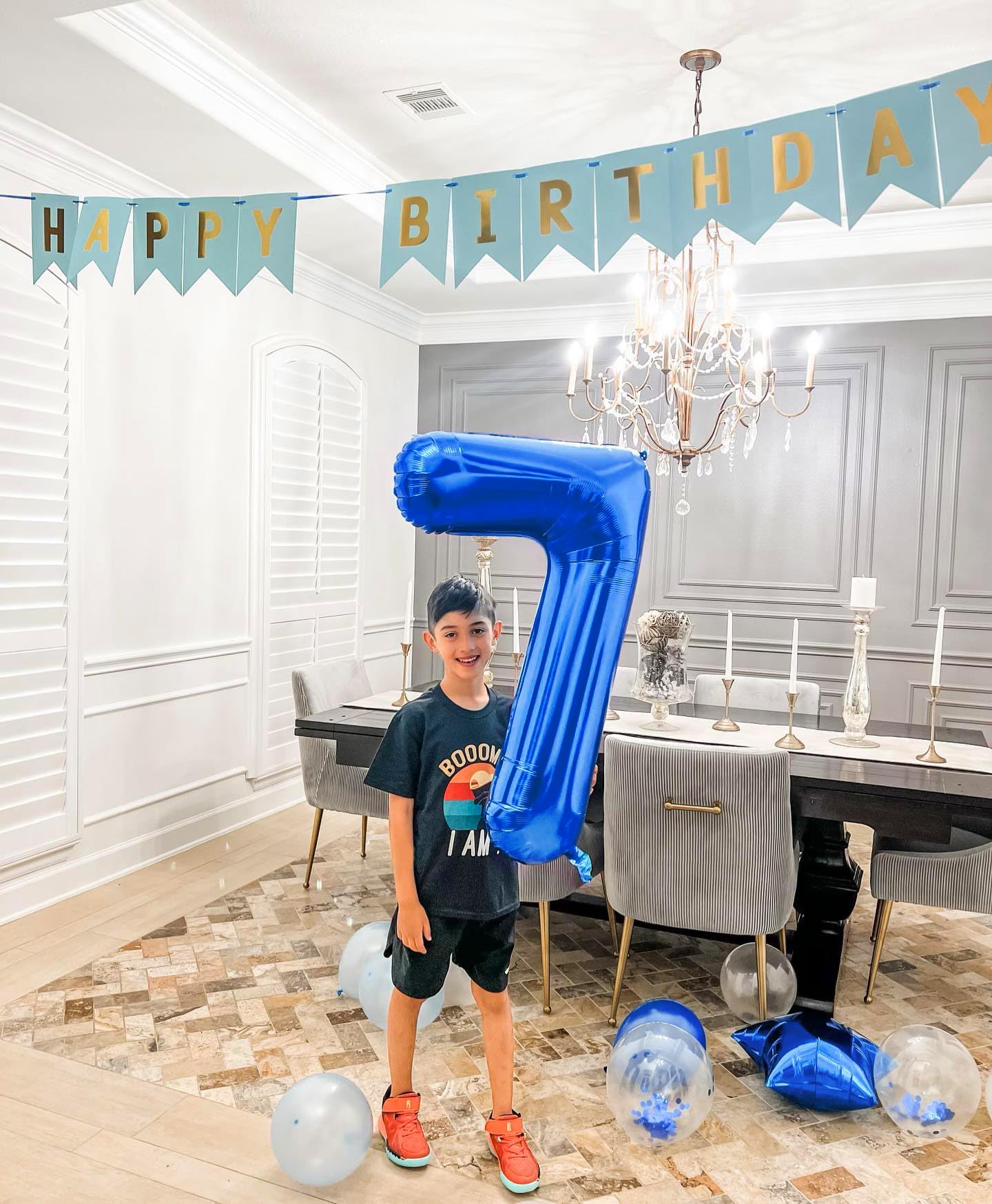 IWERP Metallic Blue Number 7 Balloon 40 Inch – 7th Birthday Decorations