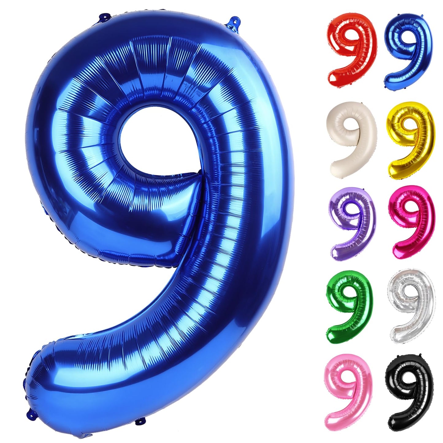 IWERP Metallic Blue 40-Inch Number 9 Balloon – Navy Birthday Decor