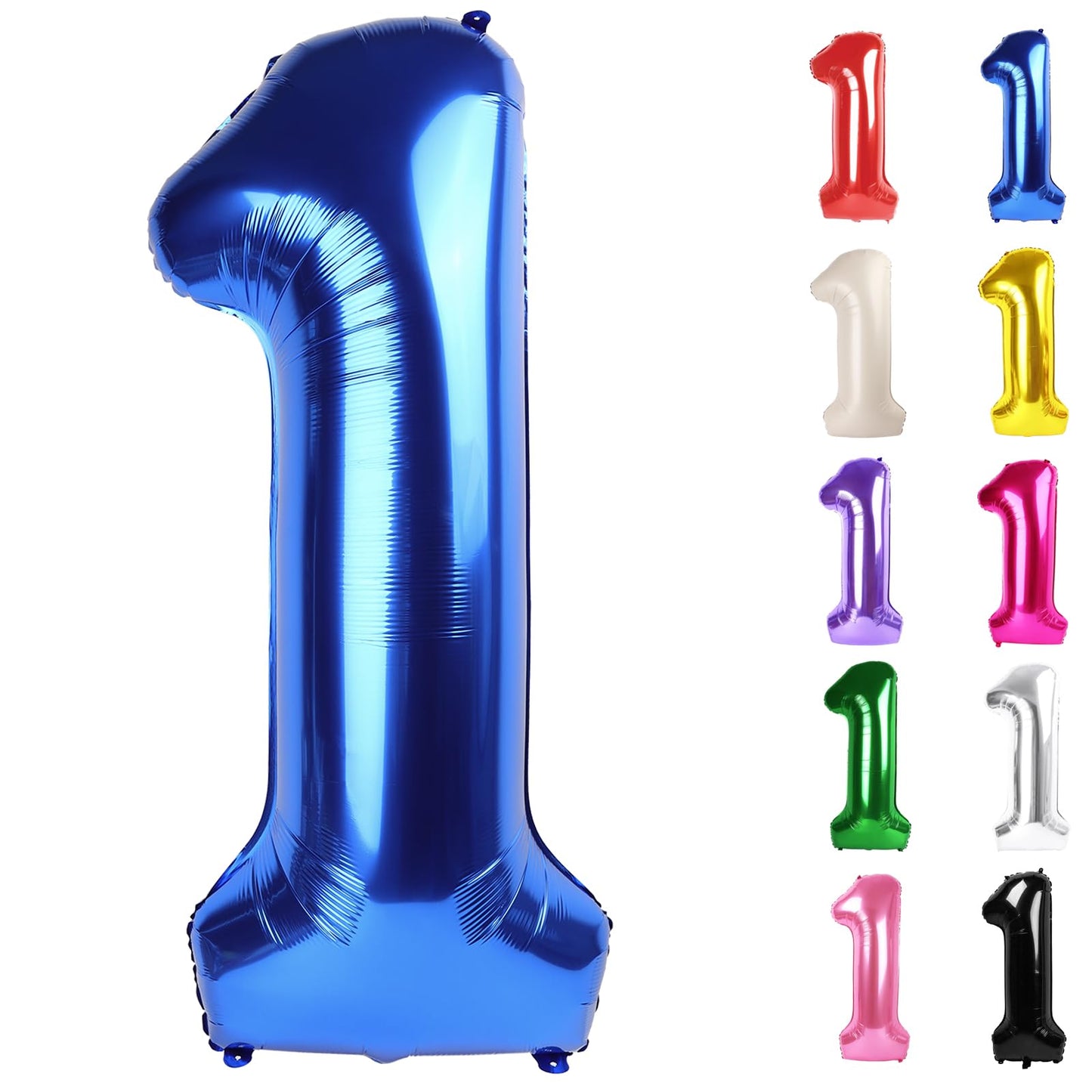 IWERP Metallic Blue 40-Inch Number 1 Balloon – First Birthday Party Decorations