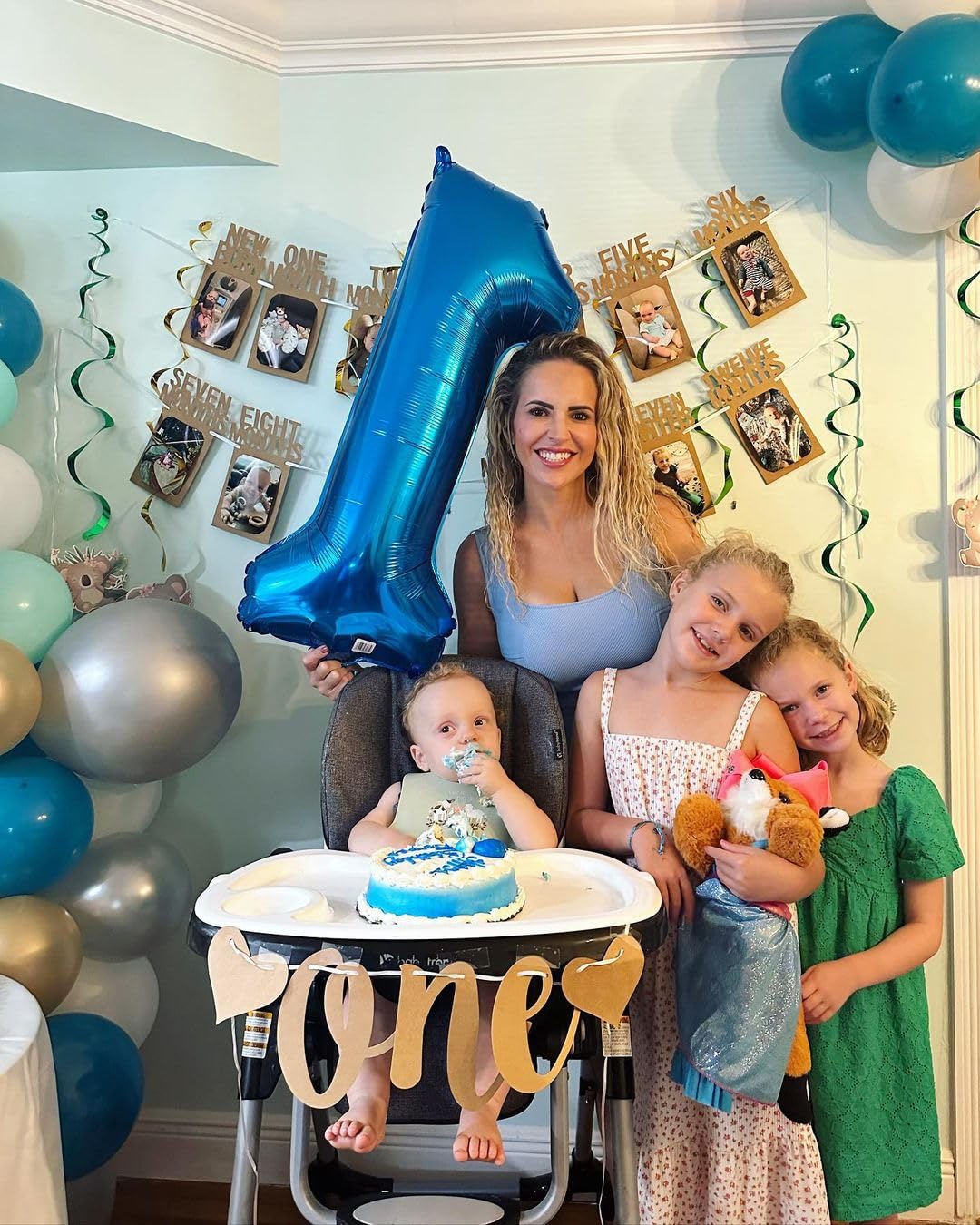 IWERP Metallic Blue 40-Inch Number 1 Balloon – First Birthday Party Decorations
