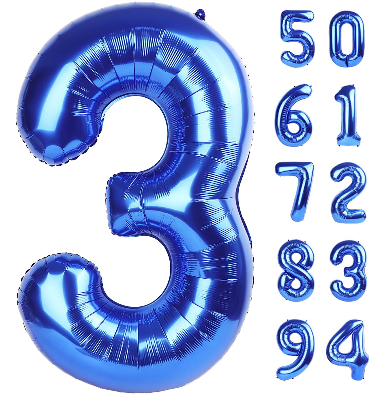IWERP Navy Blue 40-Inch 3 Balloon – Number Balloon for 3rd Birthday Decorations