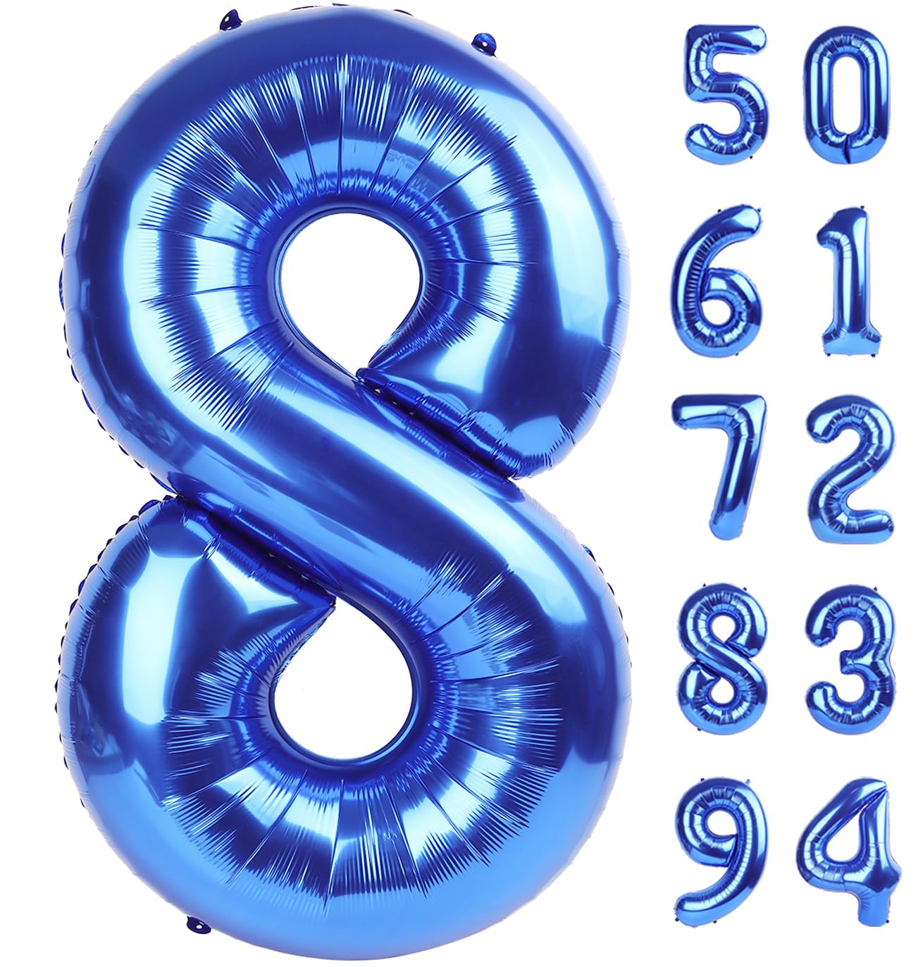 IWERP Navy Blue 40-Inch Number 8 Balloon | Blue Birthday Decorations & 8th Birthday Party Supplies