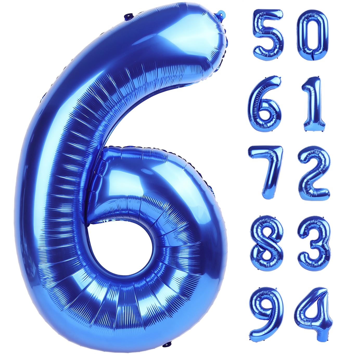 IWERP Navy Blue 6 Balloon — 40-Inch Number Balloon for Birthday Party