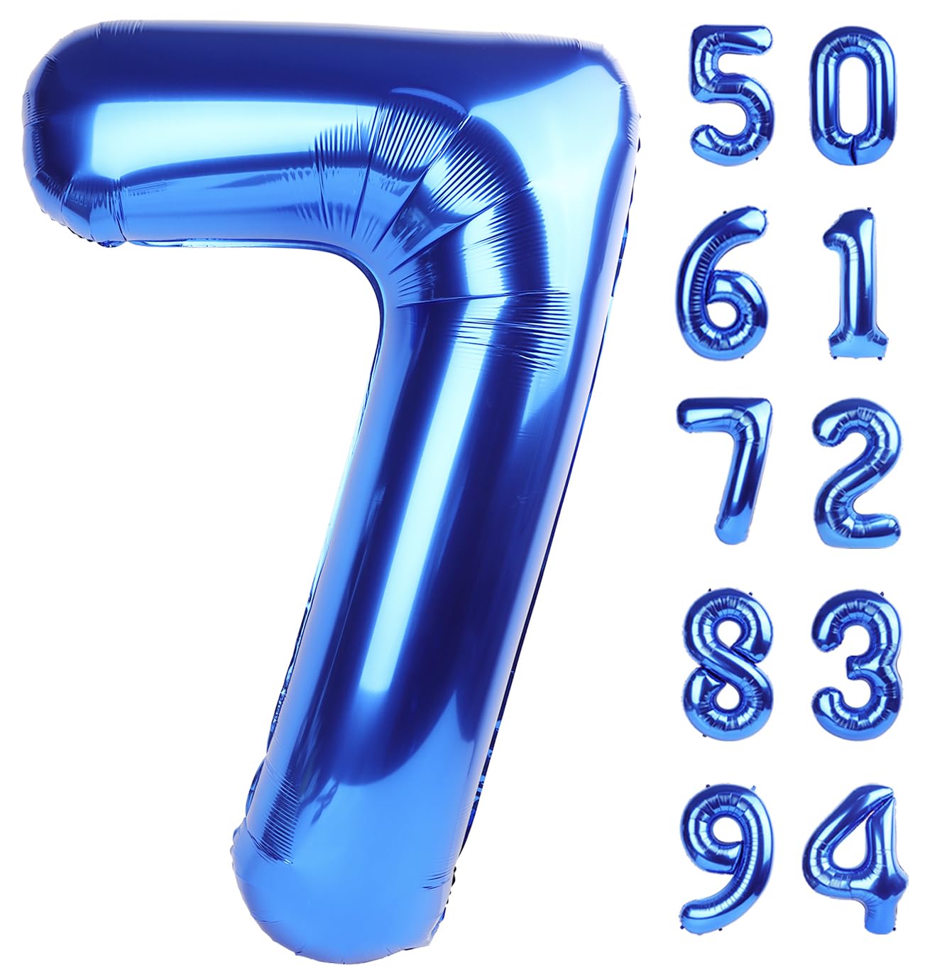 IWERP Navy Blue 7 Balloon – 40-Inch Number Balloon for 7th Birthday