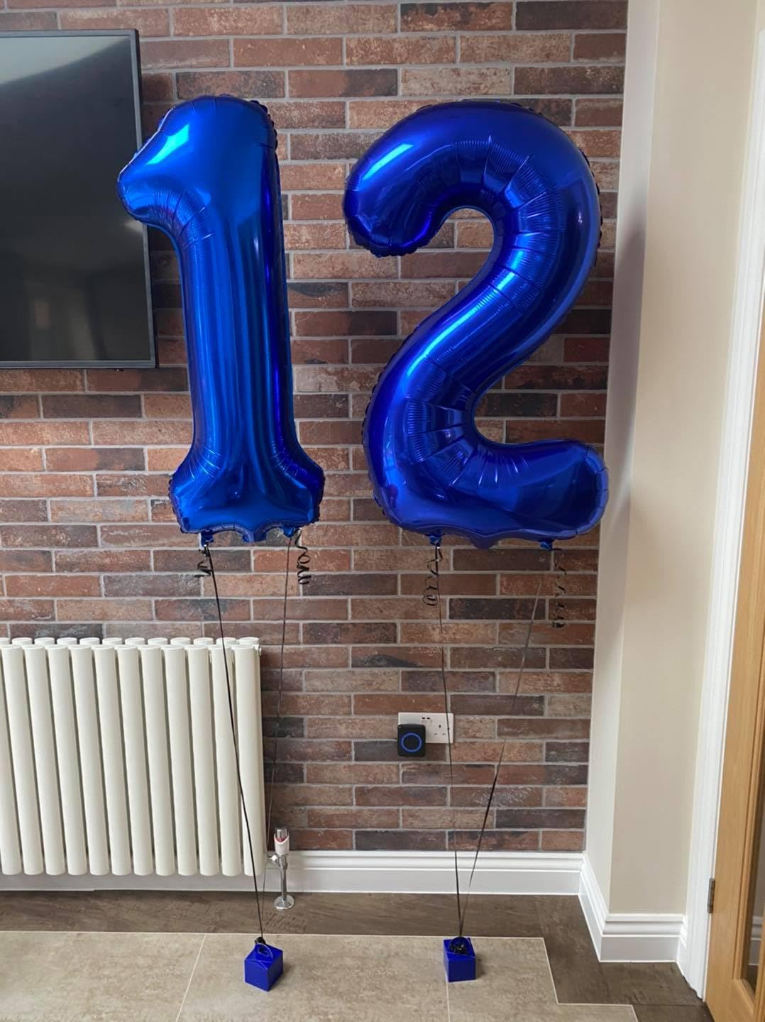 IWERP Navy Blue Number 12 Balloon – 40 Inch Birthday Decor for 12th Birthday