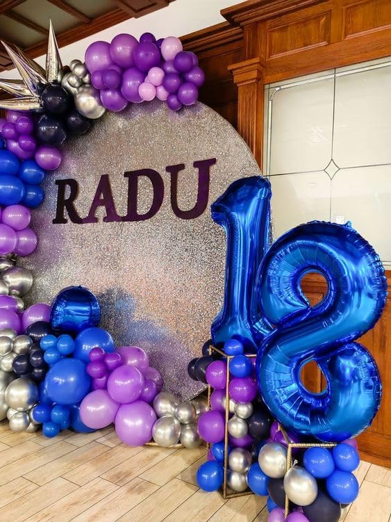 IWERP Navy Blue 40-Inch 80th Birthday Number Balloon – 80 Balloon Foil Decor