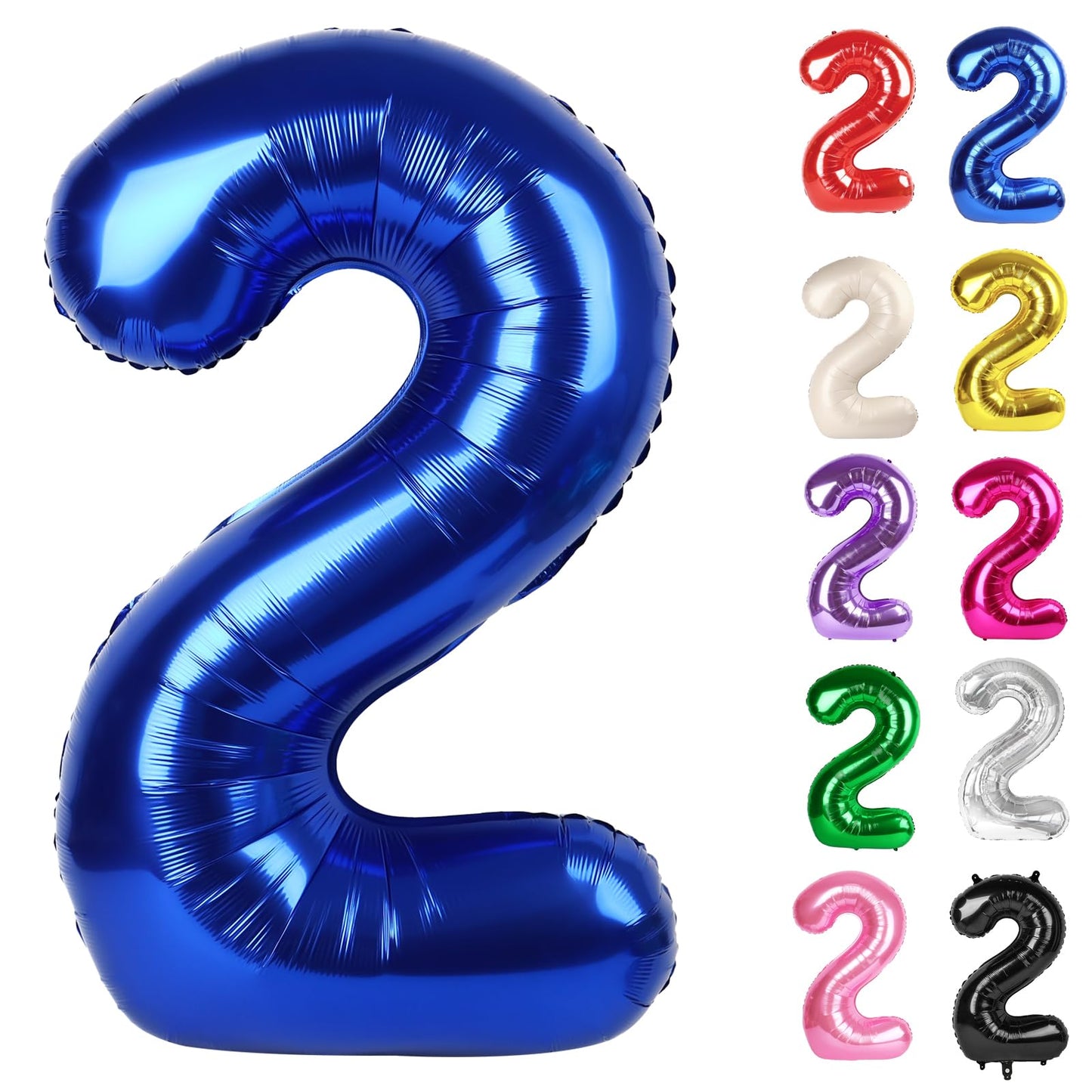 IWERP Night Blue 40-Inch Number 2 Balloon – 2nd Birthday Decorations