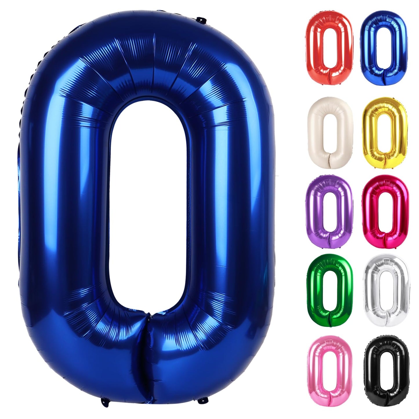 IWERP Night Blue 40-Inch Number 0 Balloon - Birthday Decorations (10th-60th)