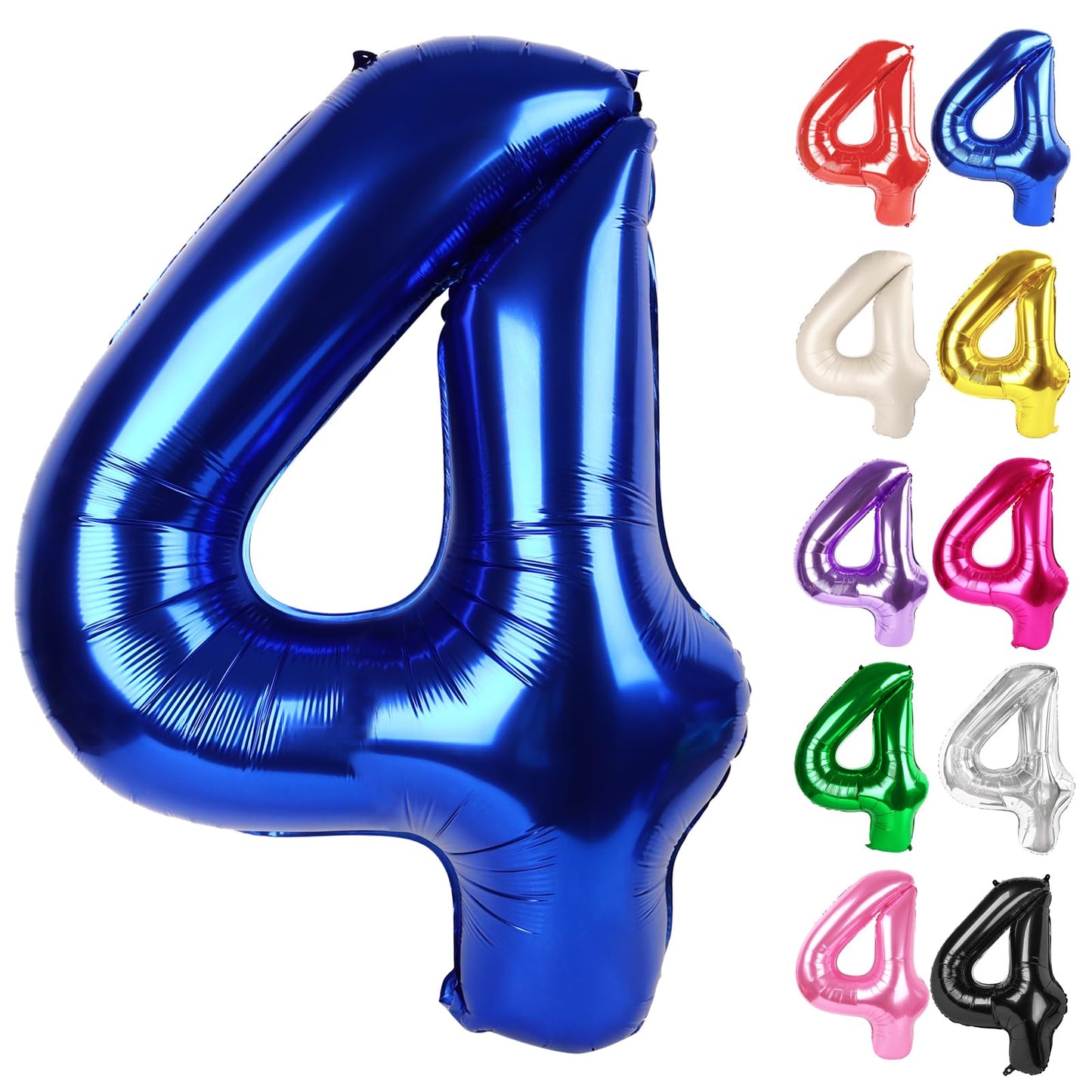 IWERP Night Blue 40-Inch Number 4 Balloon – Fourth Birthday Decorations