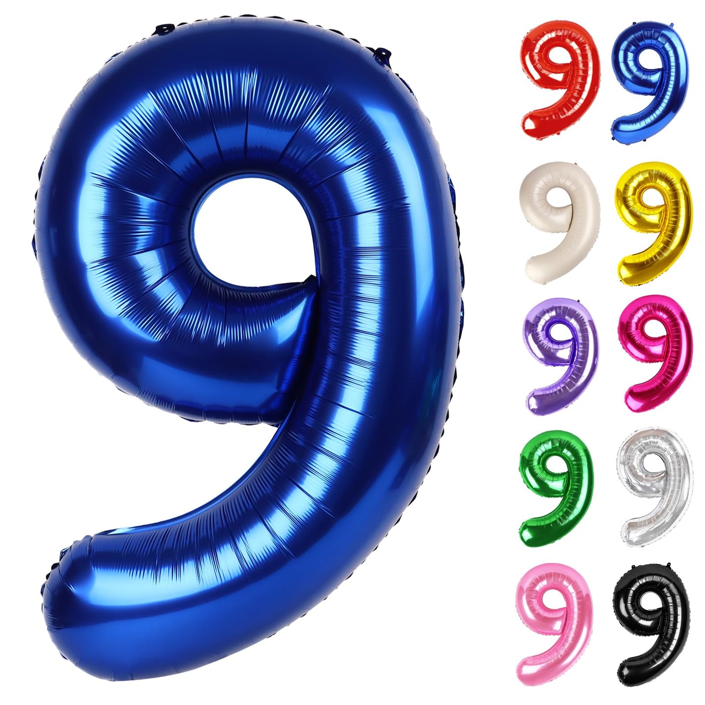 IWERP Night Blue 40-Inch Number 9 Balloon | 9th Birthday Decorations & Party Supplies