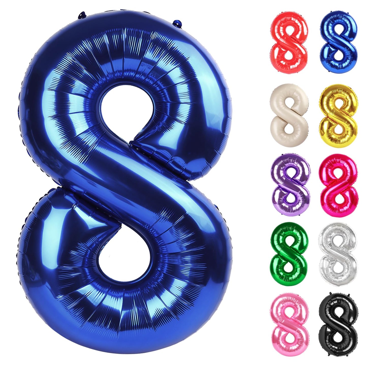 IWERP Night Blue 40-Inch 8 Balloon – 8th Birthday Decorations & Party Supplies