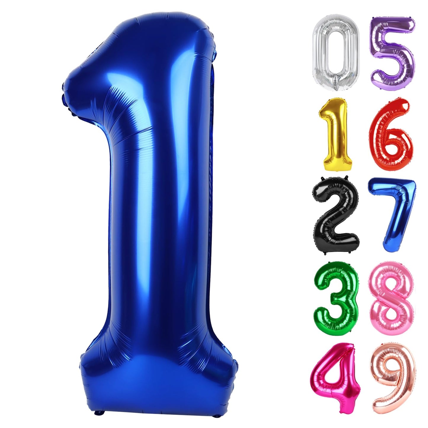 IWERP Night Blue 40-Inch Number Balloon | 1st Birthday Party Decor