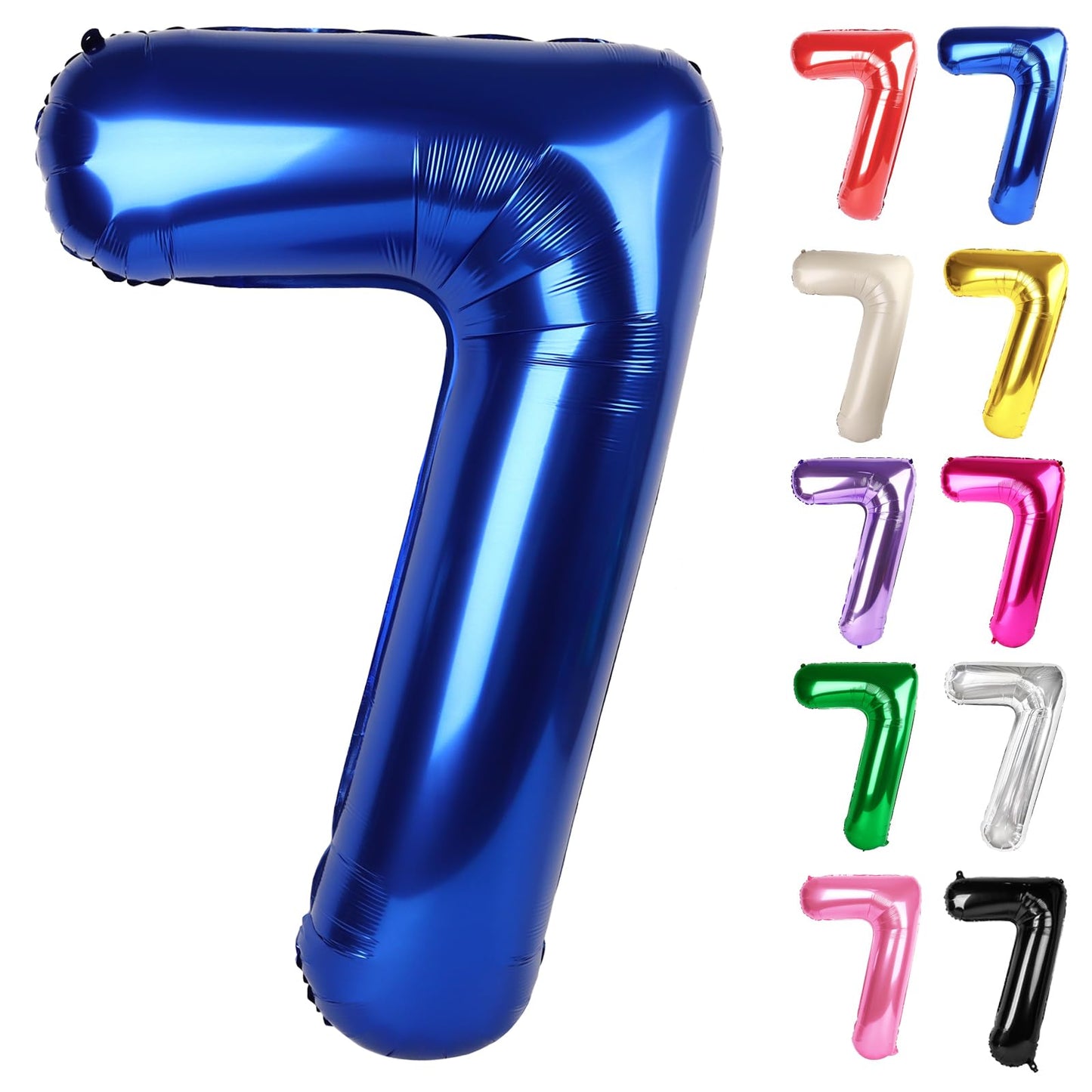 IWERP Night Blue 40-Inch 7 Balloon | 7th Birthday Decorations & Party Supplies