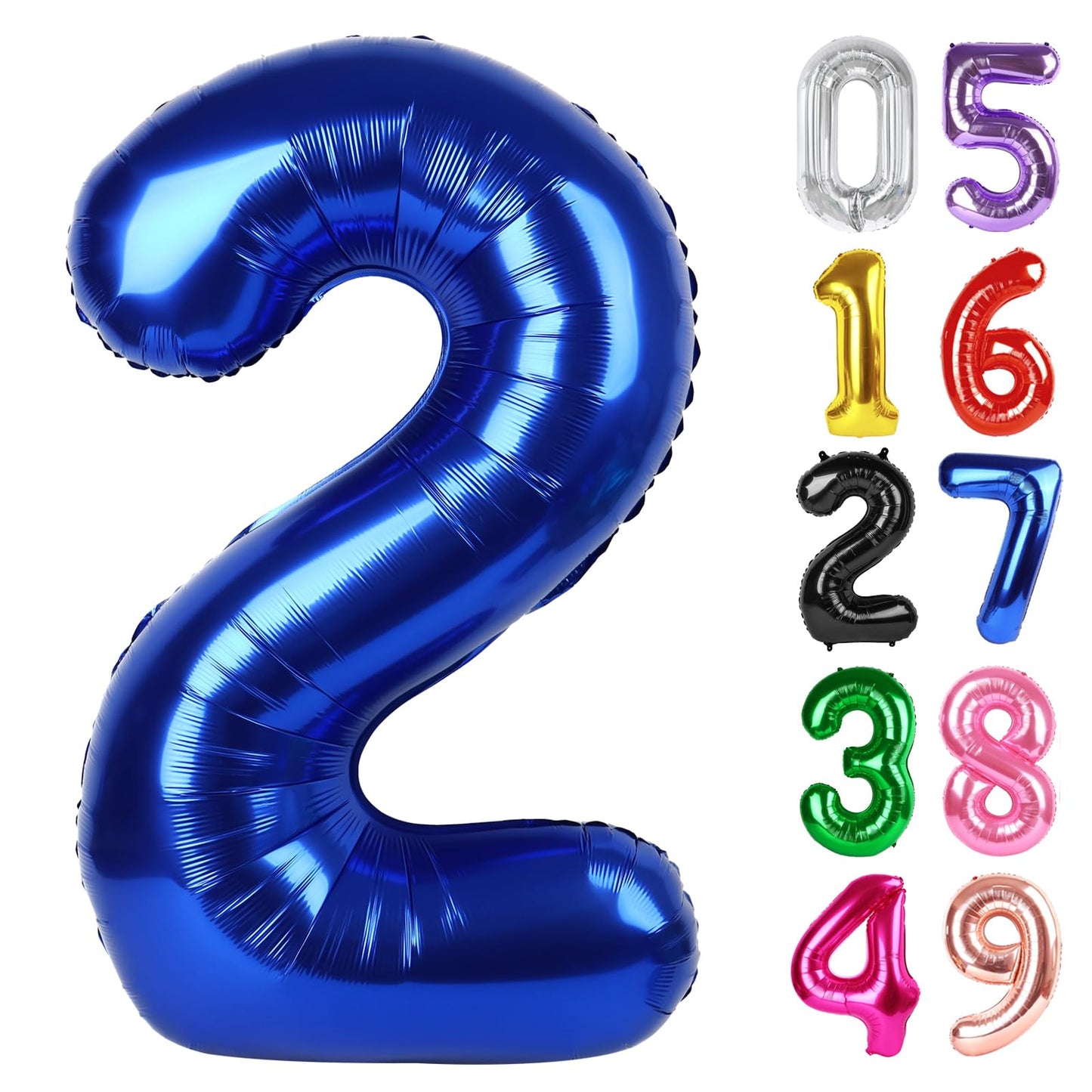IWERP Night Blue Number 2 Balloon 40 Inch – 2nd Birthday Decor for Toddlers & Kids