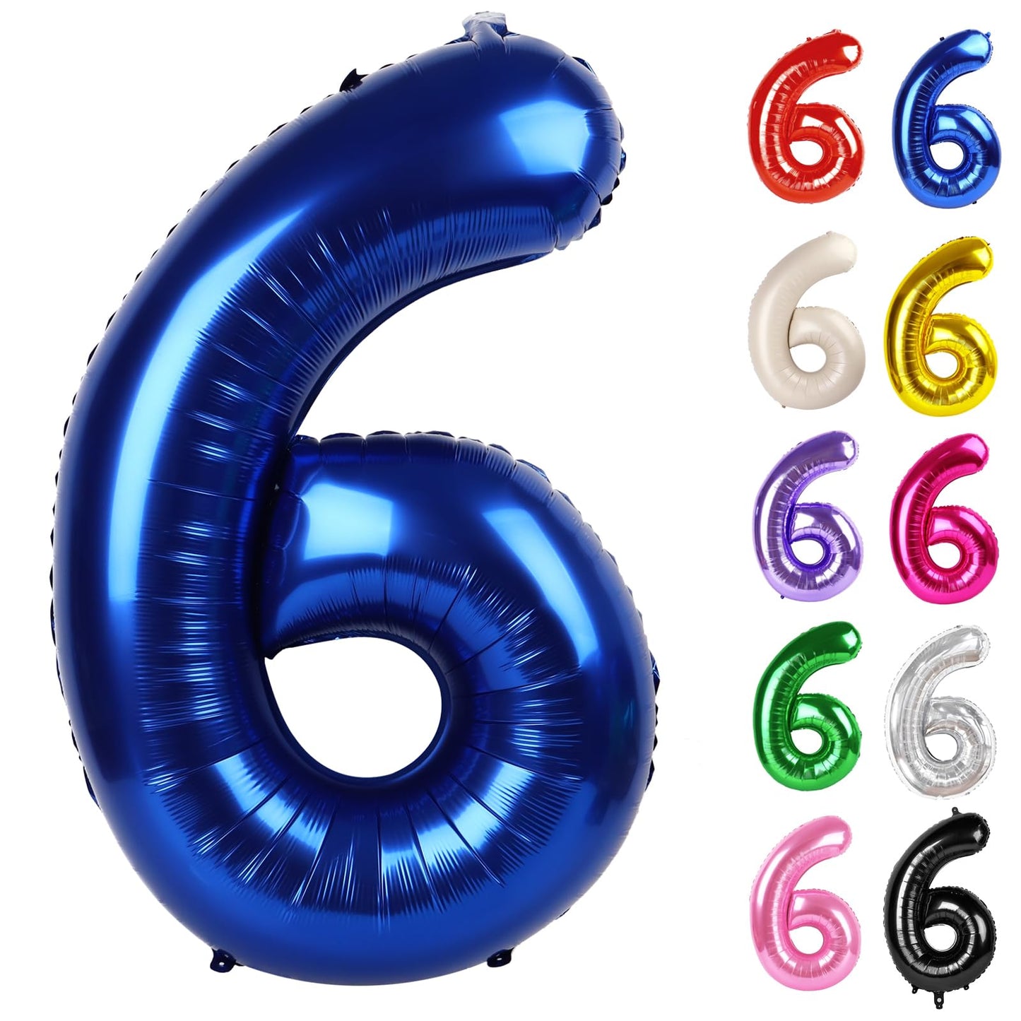 IWERP Night Blue Number 6 Balloon 40 Inch – 6th Birthday Party Decor