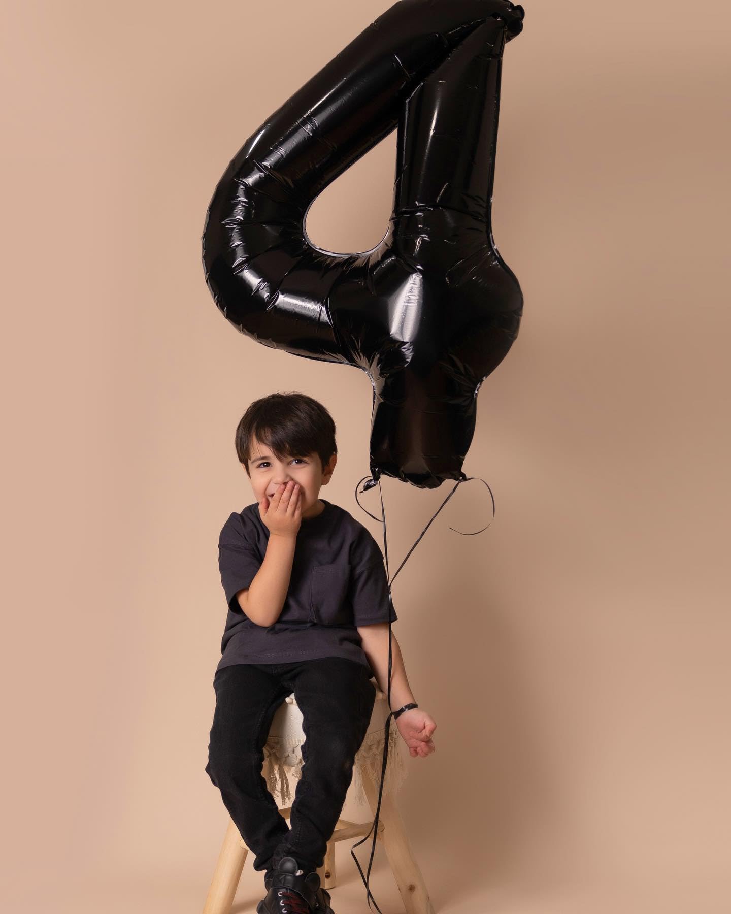 IWERP Black Number 4 Balloon 40 Inch – 4th Birthday Decor