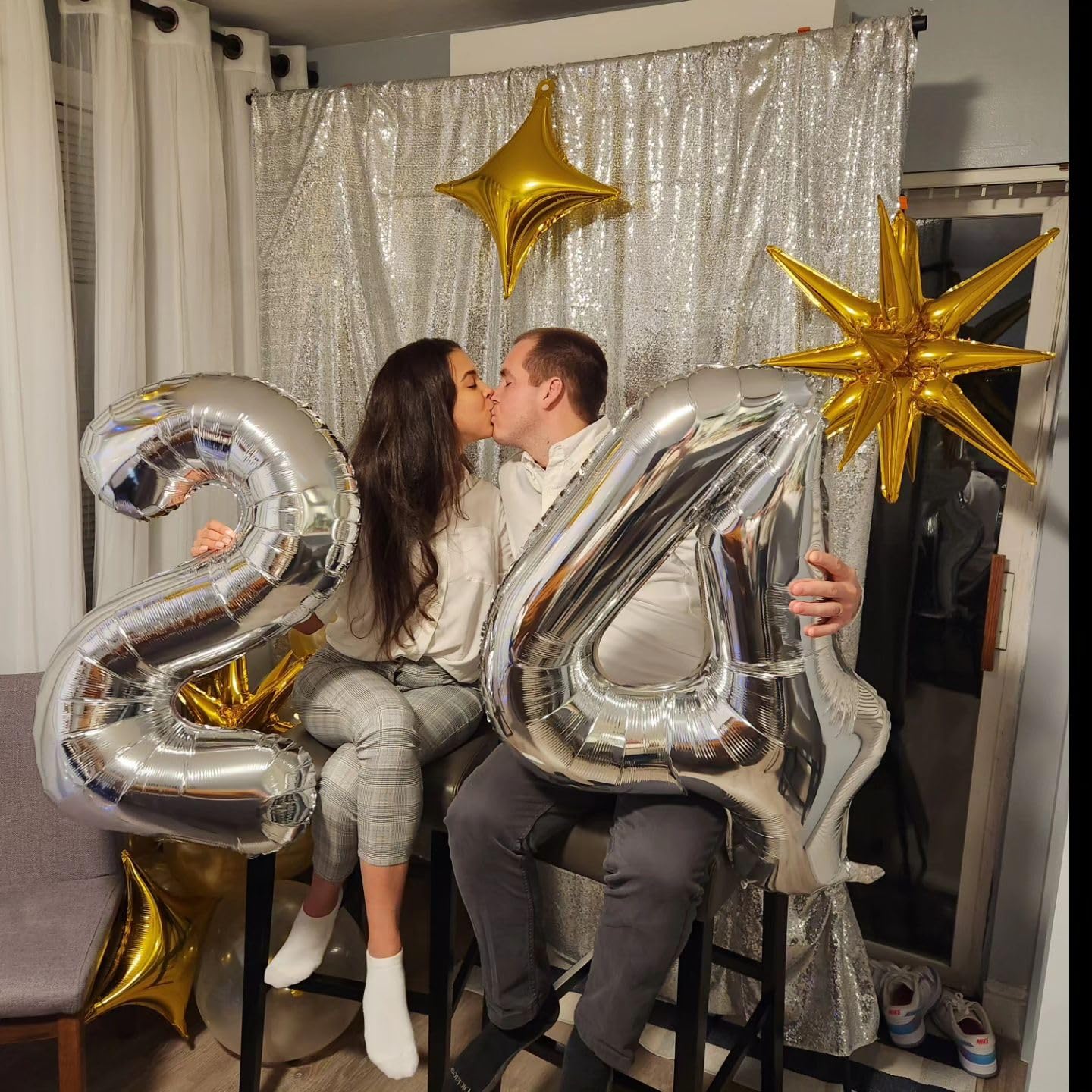IWERP Silver Number 7 Balloon 40 Inch – Giant 7th Birthday Foil Balloon for Party Decor