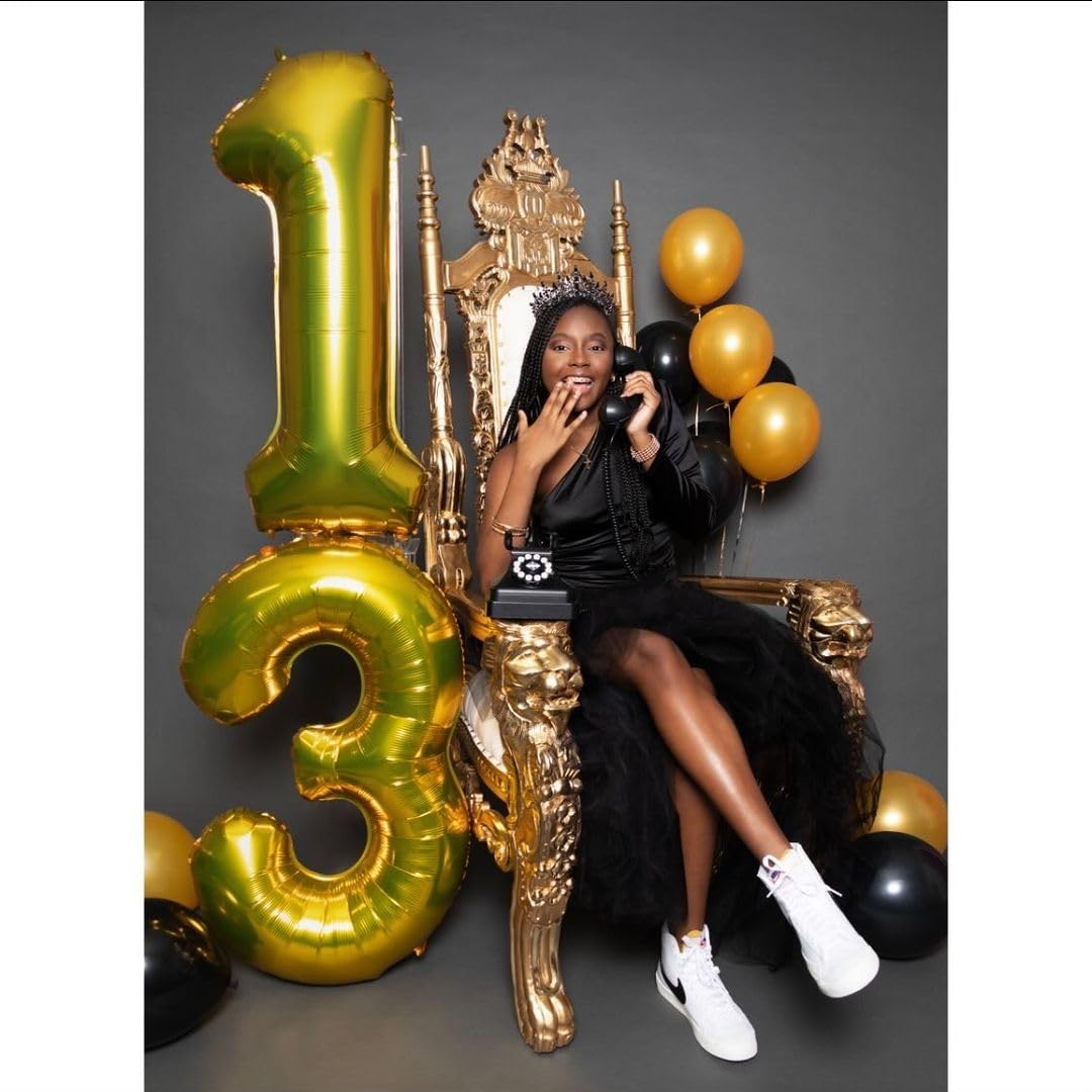 IWERP 40-Inch Gold Number Balloon – 13th or 31st Birthday Decor