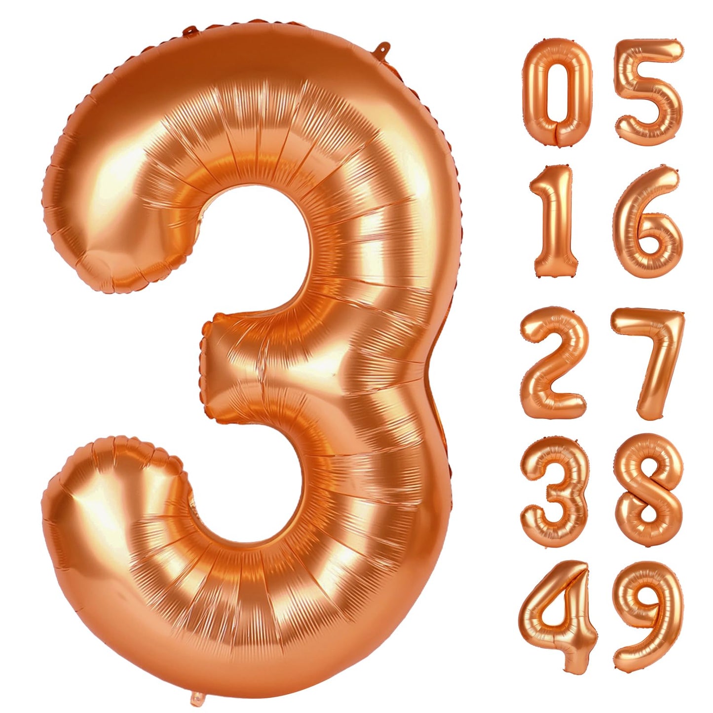 IWERP Orange 3 Balloon 40 Inch — 3rd Birthday Number Foil Balloon