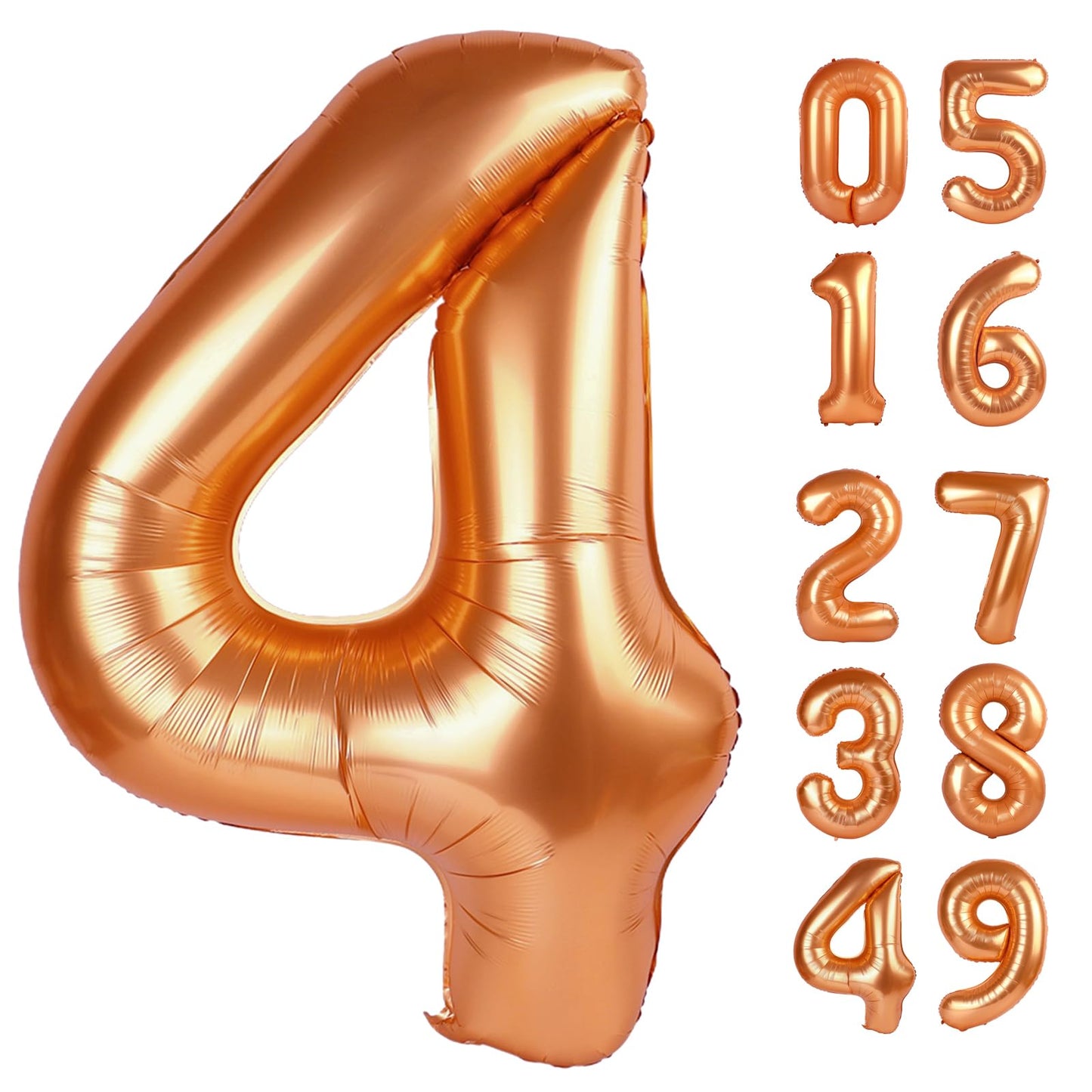 IWERP Orange 4 Balloon – 40-Inch Number Foil Balloon for Party Decor