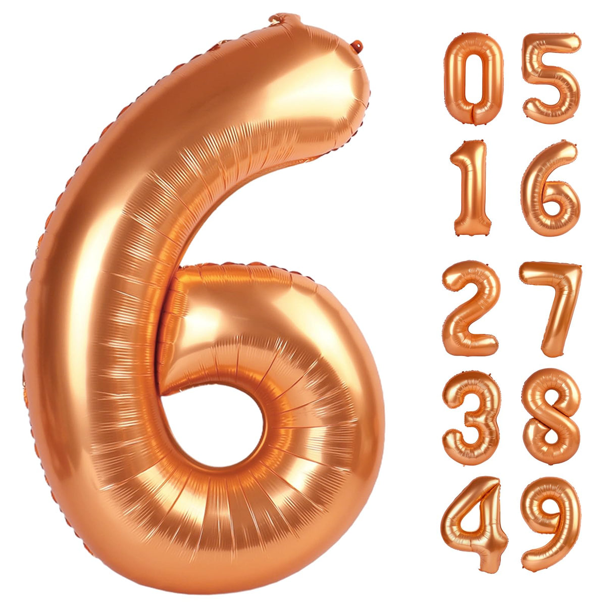 IWERP Orange 6 Balloon – 40 Inch Number Balloon for Birthday Celebrations