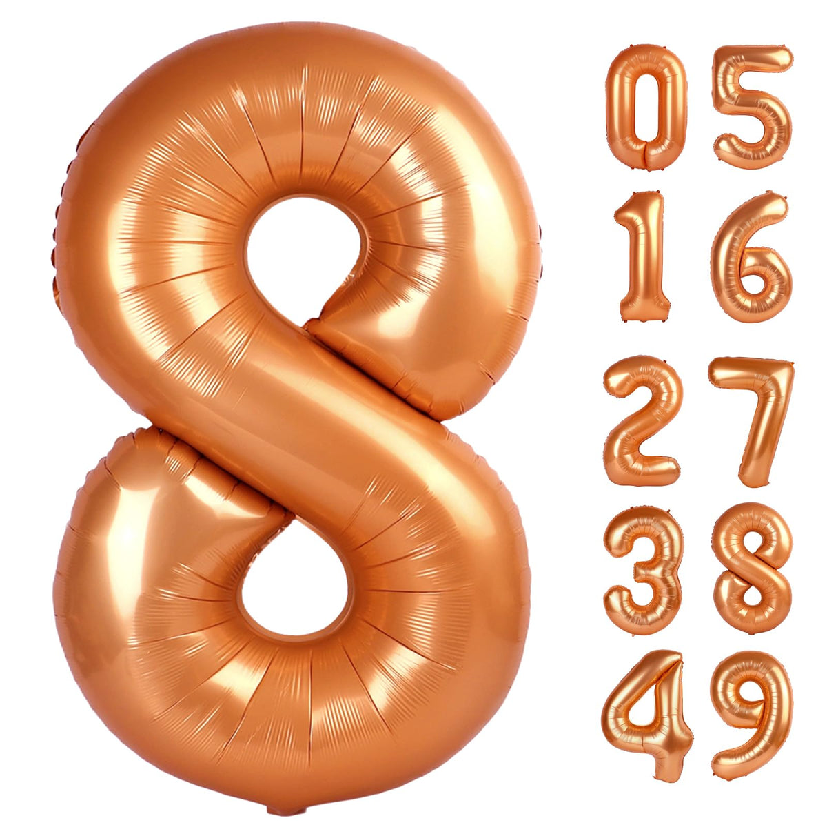 IWERP Orange 8 Balloon – 40 Inch Birthday Number Balloon for Party Decor