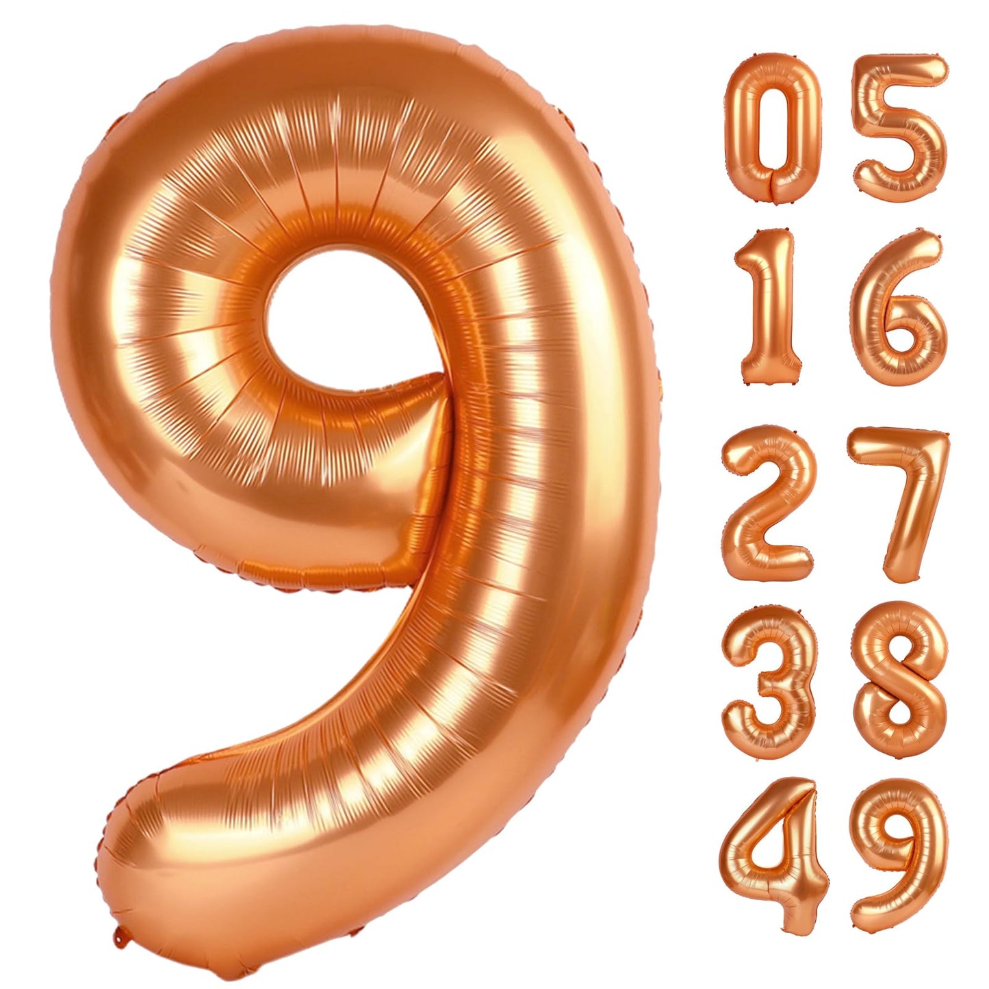 IWERP Orange 9 Balloon – 40-Inch Giant Number Balloon for Birthday Parties