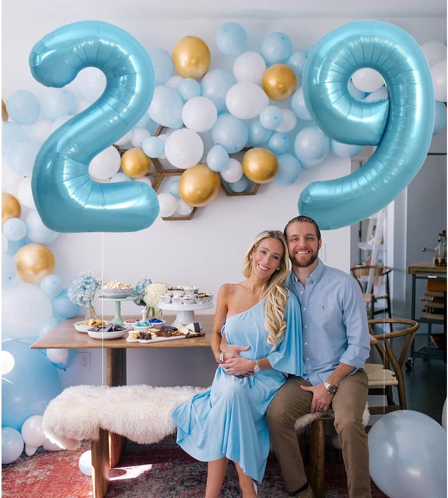 IWERP Pearlescent Blue 40-Inch Number Balloon – 2nd Birthday Decorations